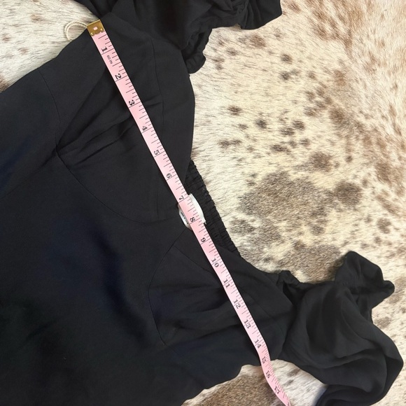 ARITZIA WILFRED Black Novella Mini Dress Puff Sleeve Size 8 NWT - Picture 12 of 13